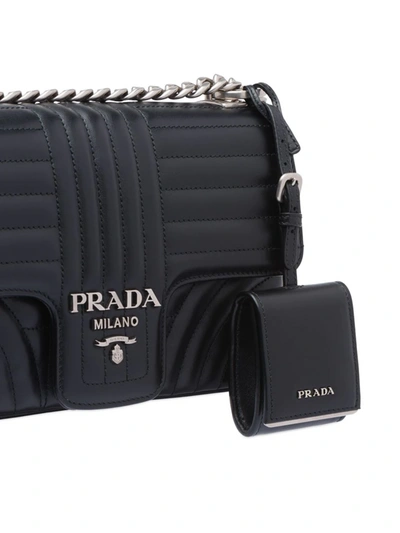 Shop Prada Diagramme Medium Leather Bag In Black