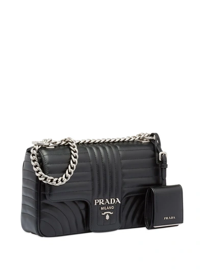 Shop Prada Diagramme Medium Leather Bag In Black