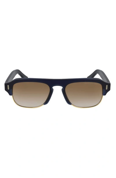 Shop Cutler And Gross 56mm Flat Top Sunglasses In Navy Blue/ Gradient