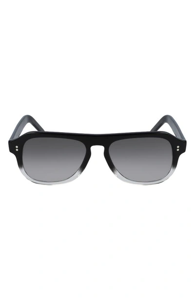 Shop Cutler And Gross 53mm Flat Top Sunglasses In Black/ Crystal/ Grey Gradient