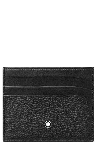 Shop Montblanc Meisterstück Leather Card Holder In Black