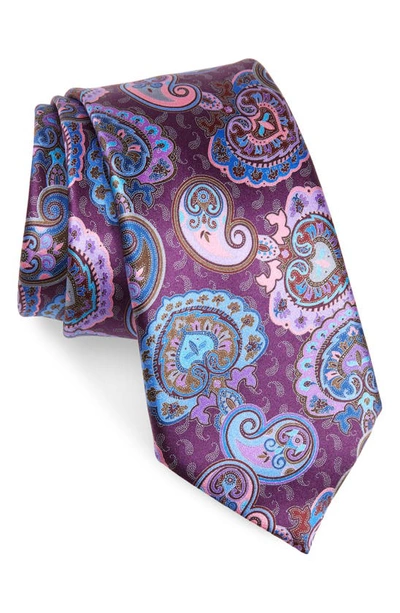 Shop Ermenegildo Zegna Paisley Silk Tie In Purple