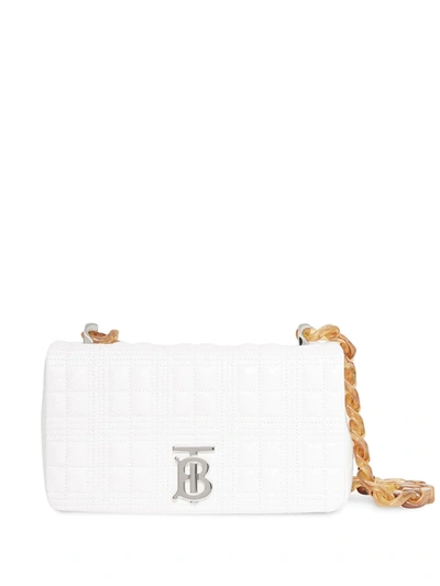 Shop Burberry Quilted Crossbody Bag In White