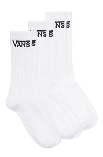 Shop Vans Classic 3-pack Crew Socks In White
