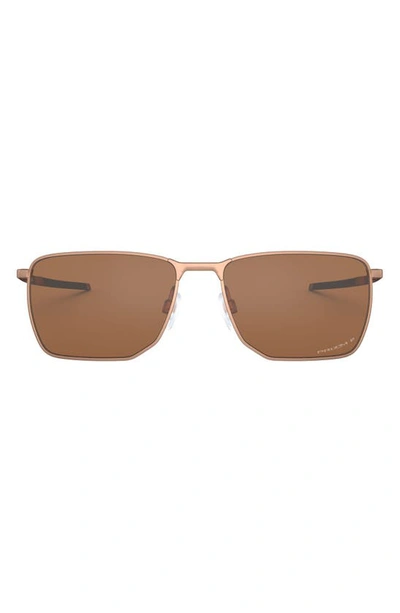 Shop Oakley Ejector 58mm Prizm™ Polarized Rectangle Sunglasses In Satin Rose Gold Prizm Tungsten