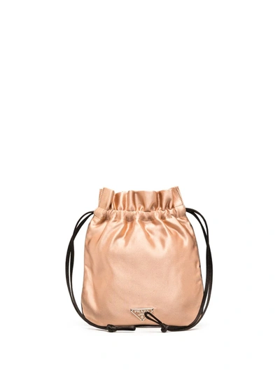 Shop Prada Triangle-logo Mini Bag In Bianco+nube