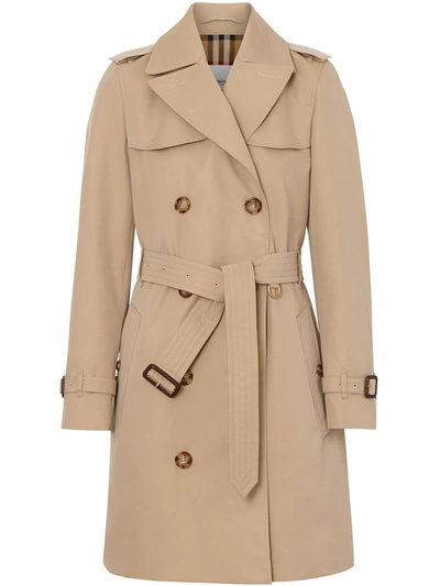 Shop Burberry The Short Islington Trench Coat In Canvas Green