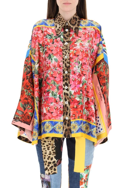 Shop Dolce & Gabbana Printed Shirt Silk In Variante Abbinata