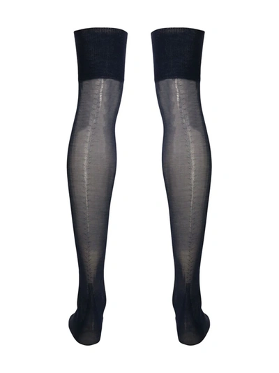 Shop Prada Semi-sheer Knee-length Stockings In Cognac+nero