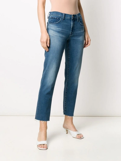 Shop J Brand High Rise Cropped Jeans In Blue
