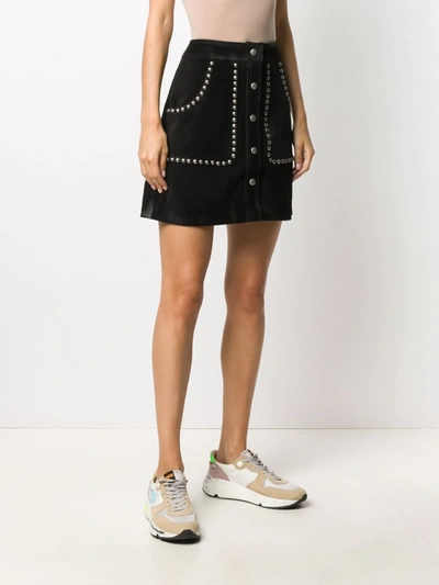 Shop Golden Goose Studded A-line Mini Skirt In Yellow