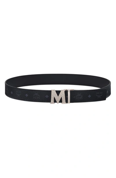 Shop Mcm Claus Reversible Belt In Black
