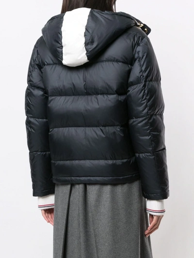 Shop Thom Browne Hooded Puffer Jacket In Off White