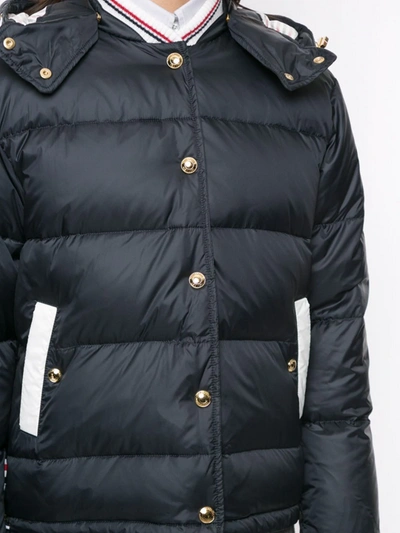 Shop Thom Browne Hooded Puffer Jacket In Off White