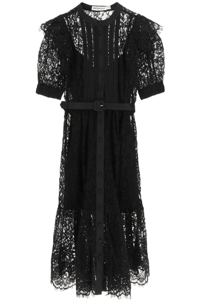 Shop Self-portrait Self Portrait Lace Midi Dress In Black