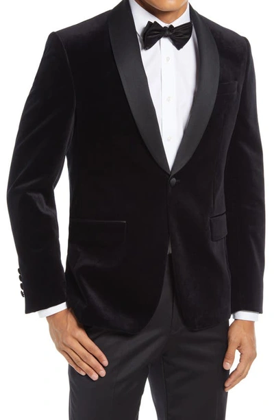 Shop Ted Baker Josh Trim Fit Velvet Dinner Jacket In Black