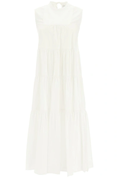 Shop Patou Tiered Maxi Dress In White