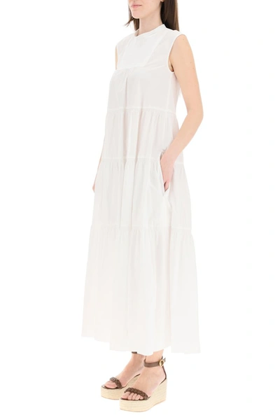 Shop Patou Tiered Maxi Dress In White