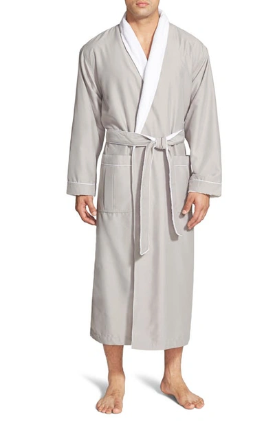 Shop Majestic International Fleece Lined Robe In Dove Grey