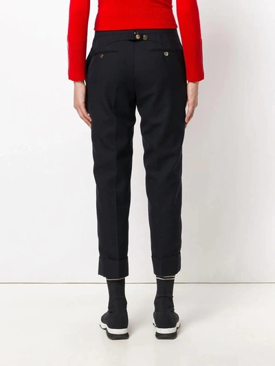 Shop Thom Browne Classic Backstrap Trousers In Lith Grey
