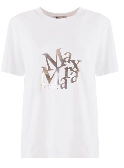 Shop Max Mara Saletta T-shirt In Bianco