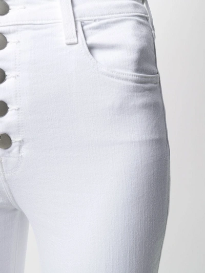 Shop J Brand Cropped Flared Trousers In Blu