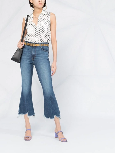 Shop J Brand Frayed Cropped Jeans In Blue