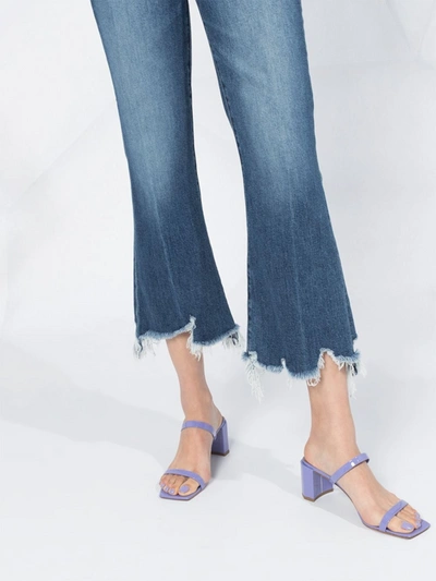 Shop J Brand Frayed Cropped Jeans In Blue