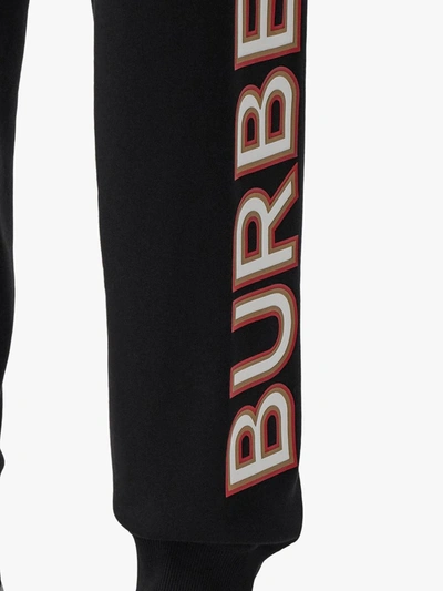 Shop Burberry Logo Print Track Pants In Black