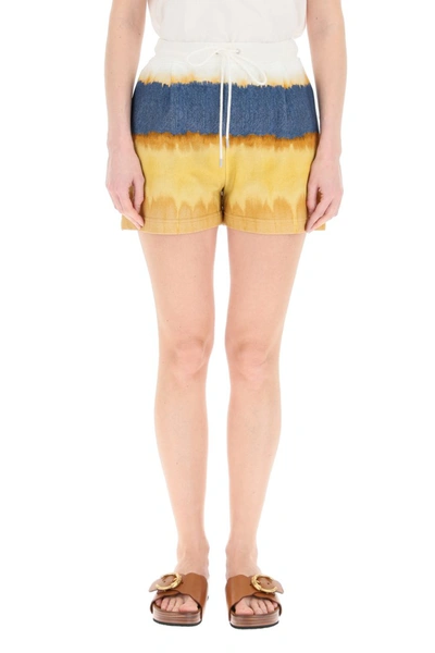 Shop Alberta Ferretti I Love Summer Tie-dye Jersey Shorts In Fantasia Marrone