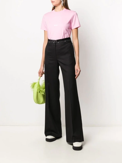 Shop Msgm Bootcut Tailored Trousers In Nero
