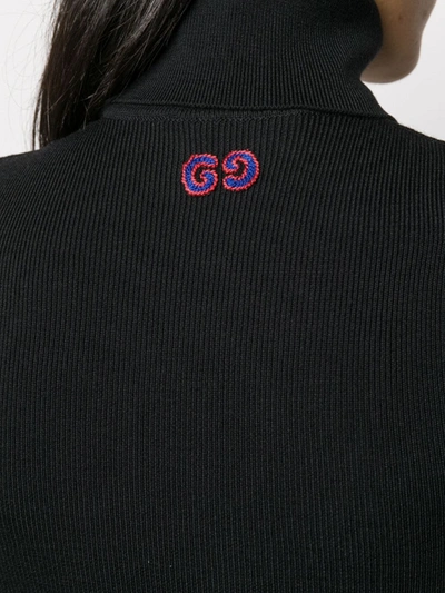 Shop Gucci Gg Patch Roll Neck Jumper In Red