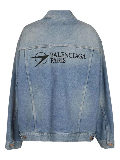 Shop Balenciaga Coats Clear Blue