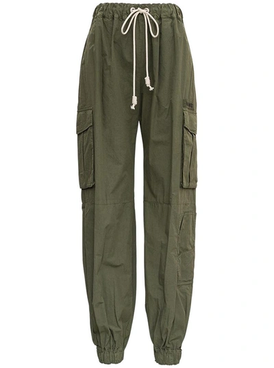 Shop Palm Angels Ultralight Cotton Cargo Pants In Green