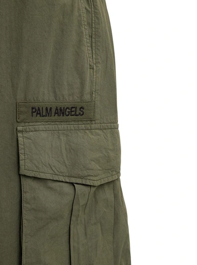 Shop Palm Angels Ultralight Cotton Cargo Pants In Green