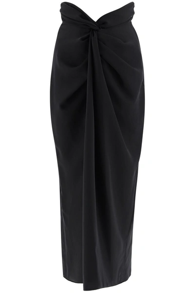 Shop A.w.a.k.e. Mode Draped Skirt With Knots In Black