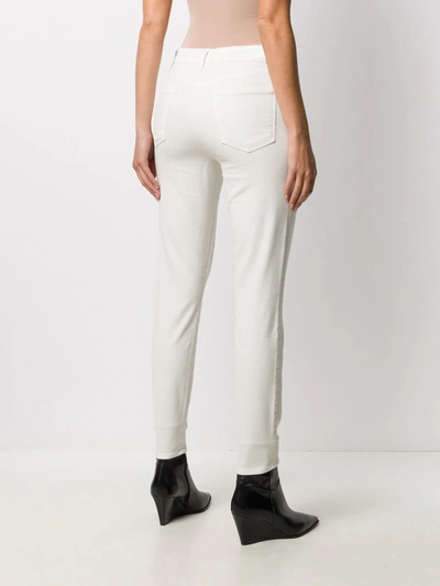 Shop J Brand White Cotton Trousers In Denim