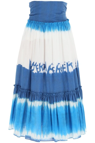 Shop Alberta Ferretti I Love Summer Tie-dye Long Skirt In Fantasia Blu