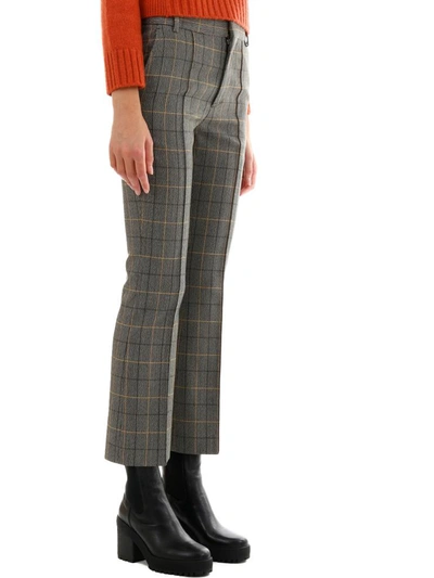Shop Plan C Checked Trousers In Beige