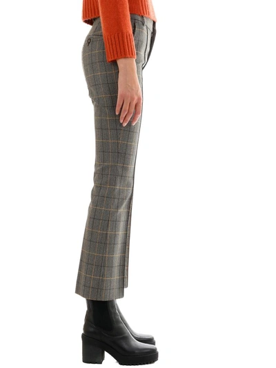 Shop Plan C Checked Trousers In Beige