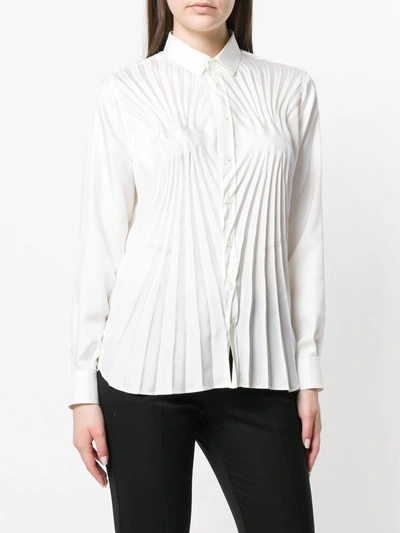 Shop Maison Margiela Pleated Fitted Shirt In Black