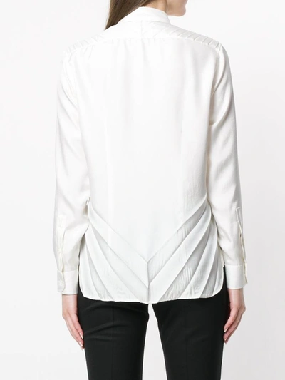 Shop Maison Margiela Pleated Fitted Shirt In Black