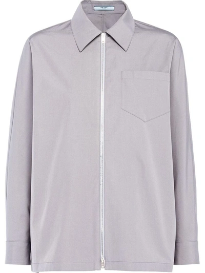 Shop Prada Women's Grey Cotton Jacket
