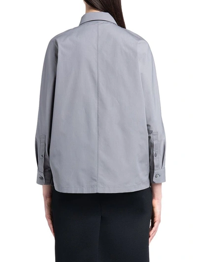Shop Prada Women's Grey Cotton Jacket