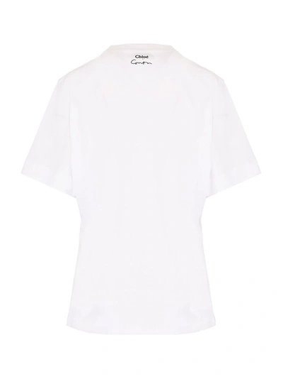 Shop Chloé Women's White Other Materials T-shirt