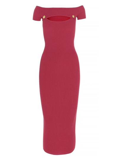 Shop Balmain Women's Fuchsia Viscose Dress
