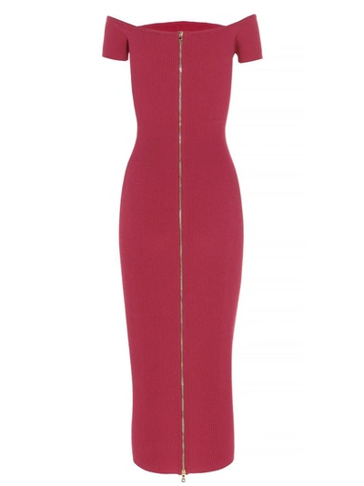 Shop Balmain Women's Fuchsia Viscose Dress