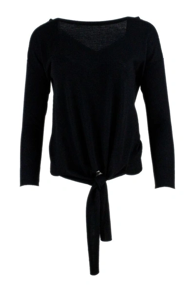 Shop Fabiana Filippi Women's Black Wool Sweater
