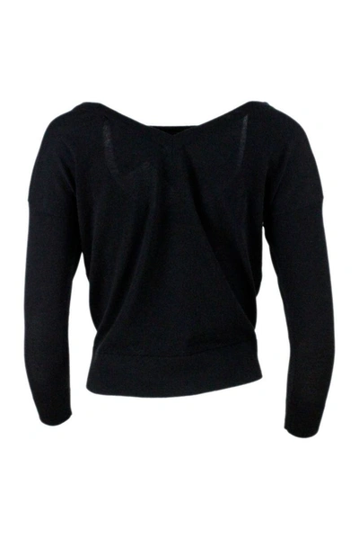 Shop Fabiana Filippi Women's Black Wool Sweater