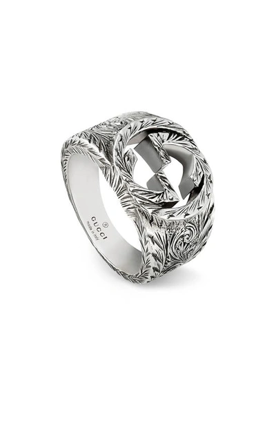 Shop Gucci Interlocking-g Silver Paisley Ring